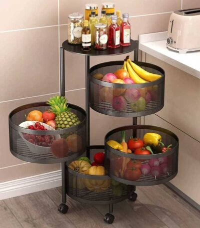4 Layer Rotating Kitchen Storage Rack