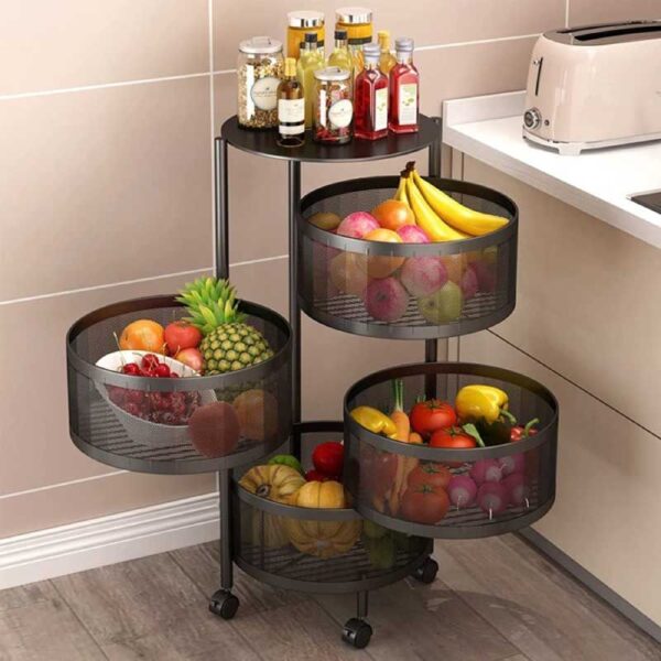 4 Layer Rotating Kitchen Storage Rack