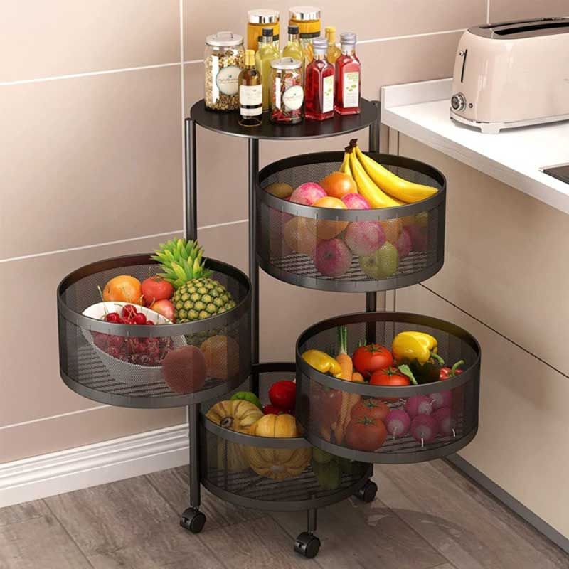 4 Layer Rotating Kitchen Storage Rack