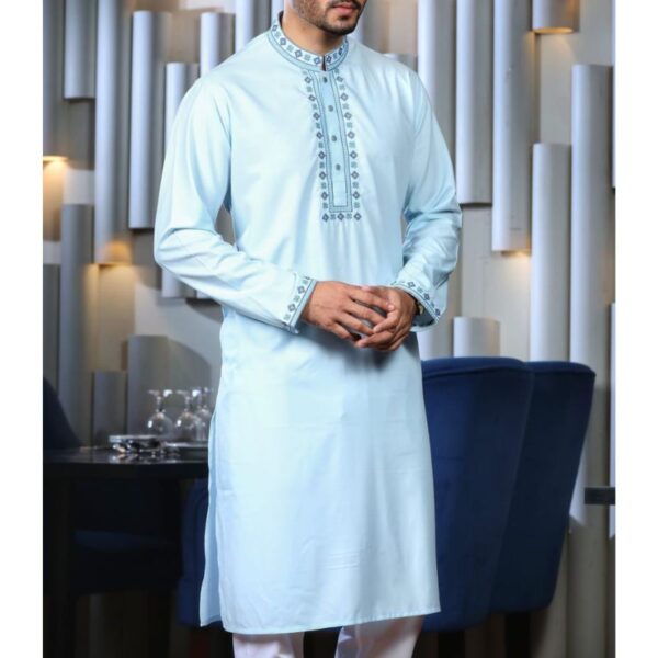 Luxury Original Pakistani Jacquard Cotton Panjabi with Embroidery & Premium Box