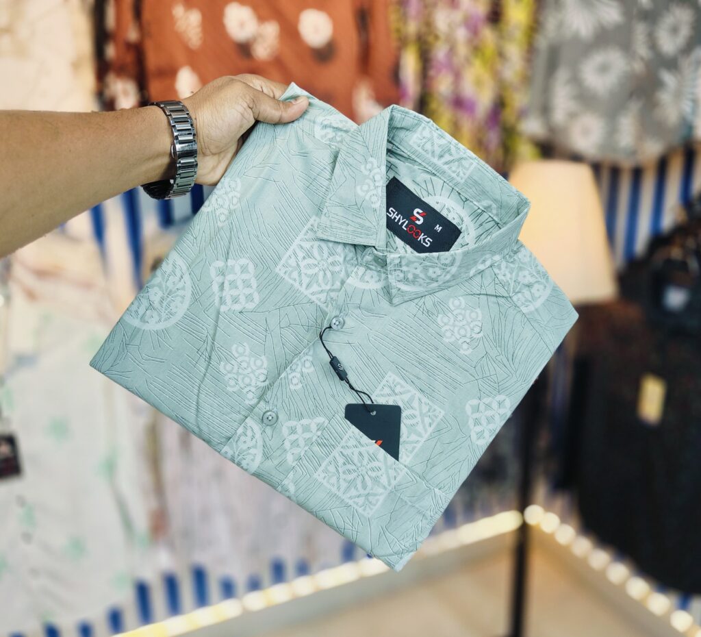 Shy Looks Premium Pure Cotton Summer Print Shirt for Men - Slim Fit Half Sleeve - Image 2