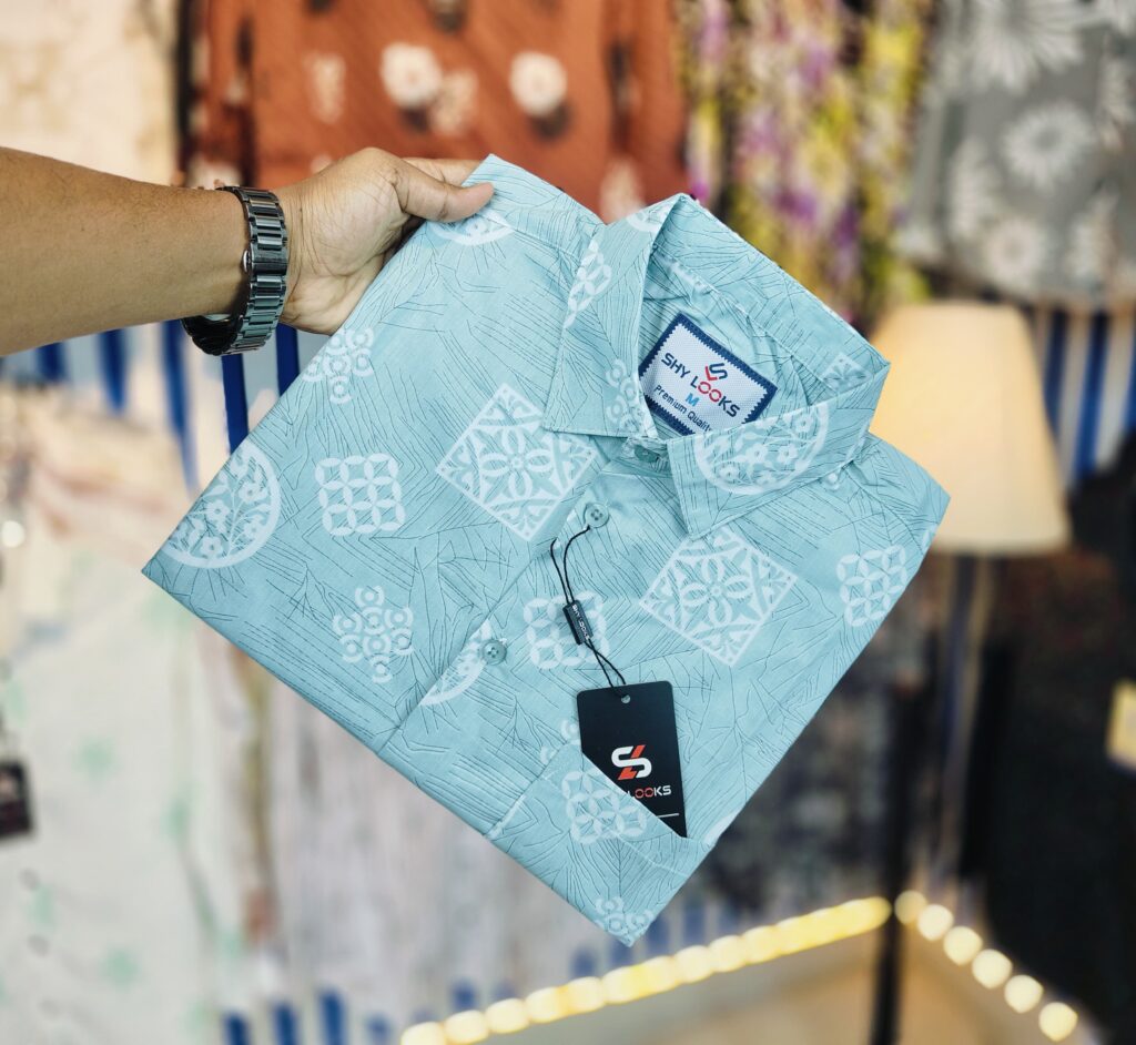 Shy Looks Premium Pure Cotton Summer Print Shirt for Men - Slim Fit Half Sleeve - Image 3